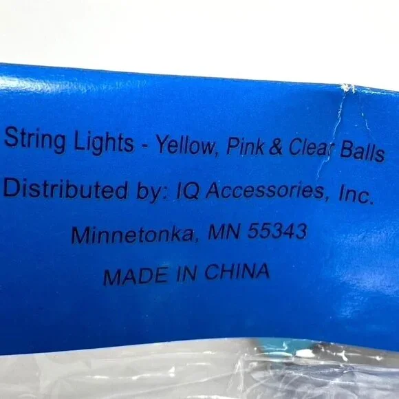 Ball String Lights Yellow Pink Clear 4.9 Feet Indoor Outdoor 2 Packs. A1 - Picture 4 of 4